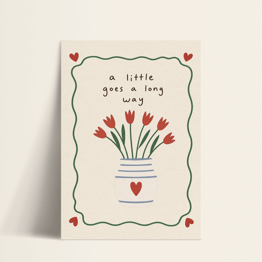 A Little Goes a Long Way tulip print shown as a matte paper art print