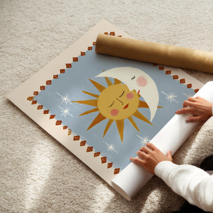 Sun Hugging Moon Print