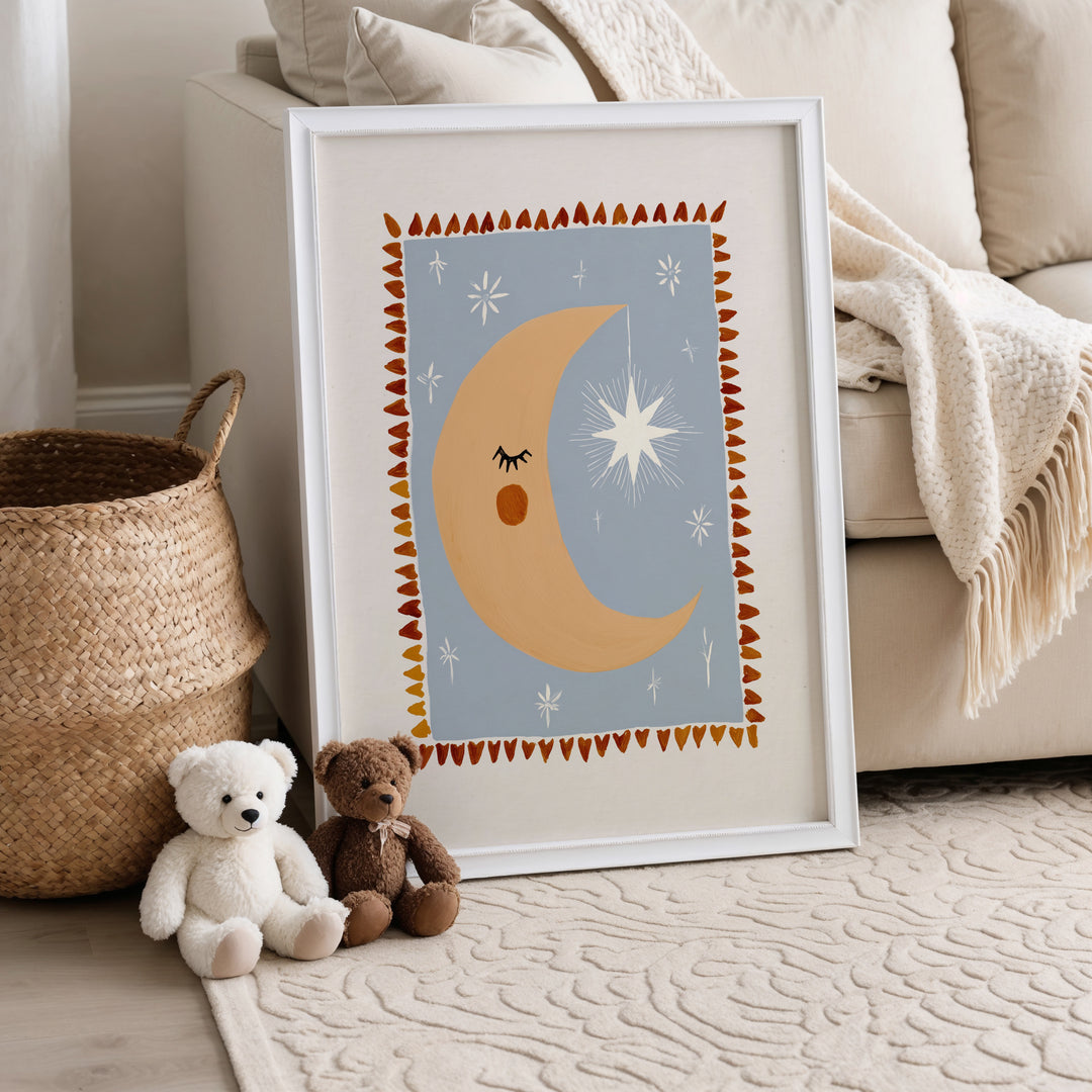 Moon and Star Border Print
