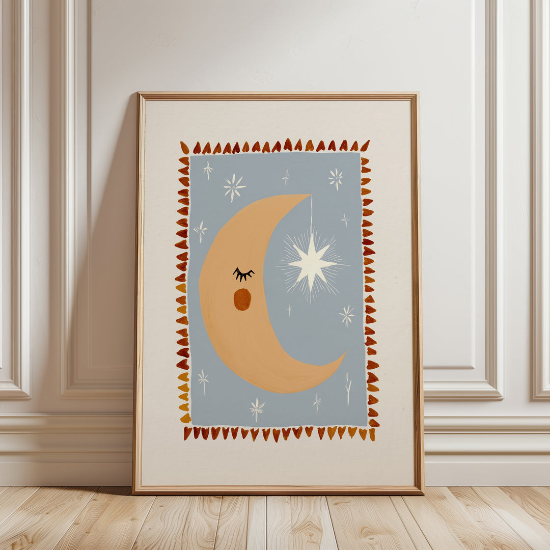 Moon and Star Border Print