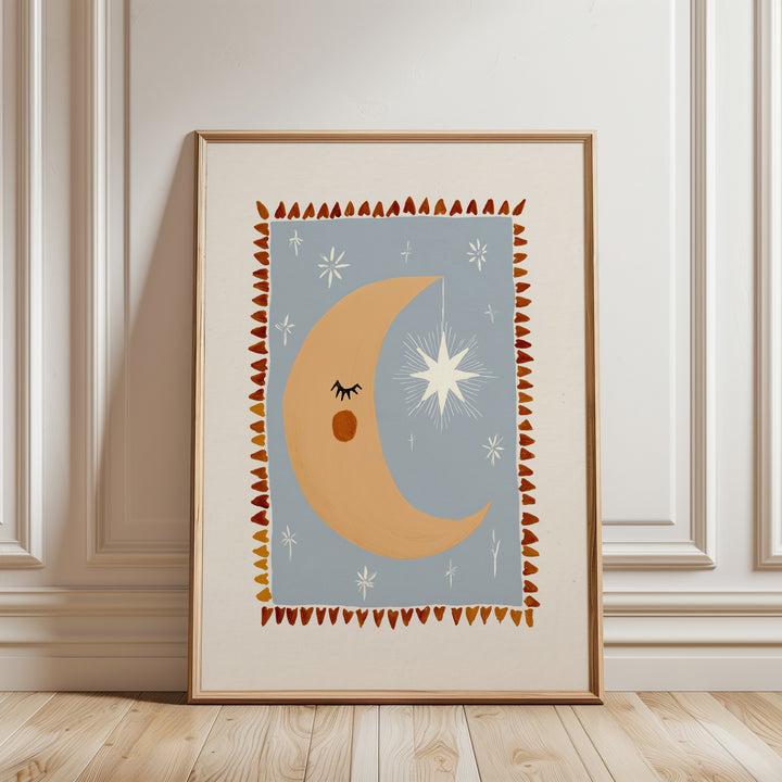 Moon and Star Border Print