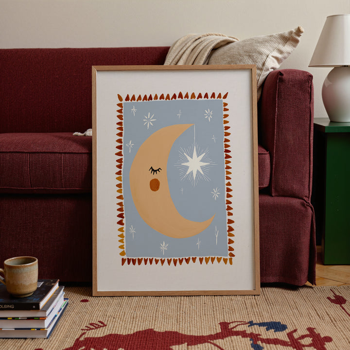 Moon and Star Border Print