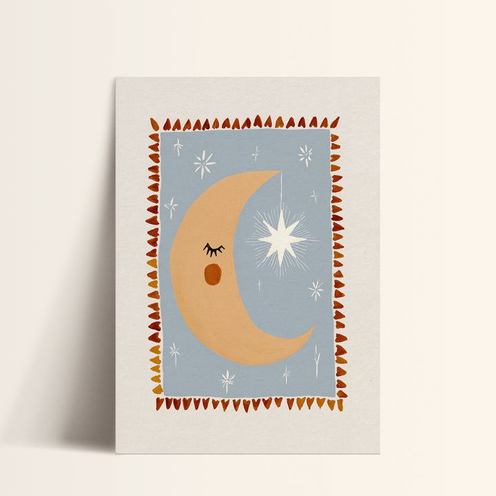 Moon and Star Border Print