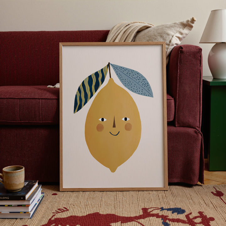 Happy Lemon Print | Cheerful Fruit Nursery Wall Art for Kids