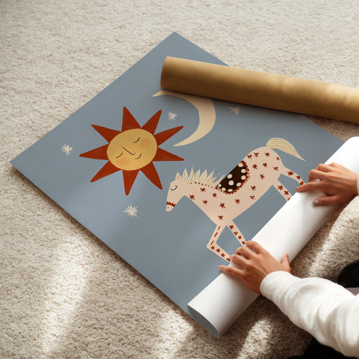 Celestial Horse Blue Print