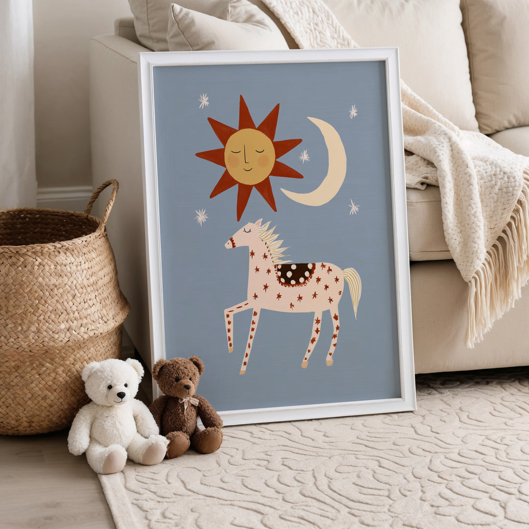 Celestial Horse Blue Print