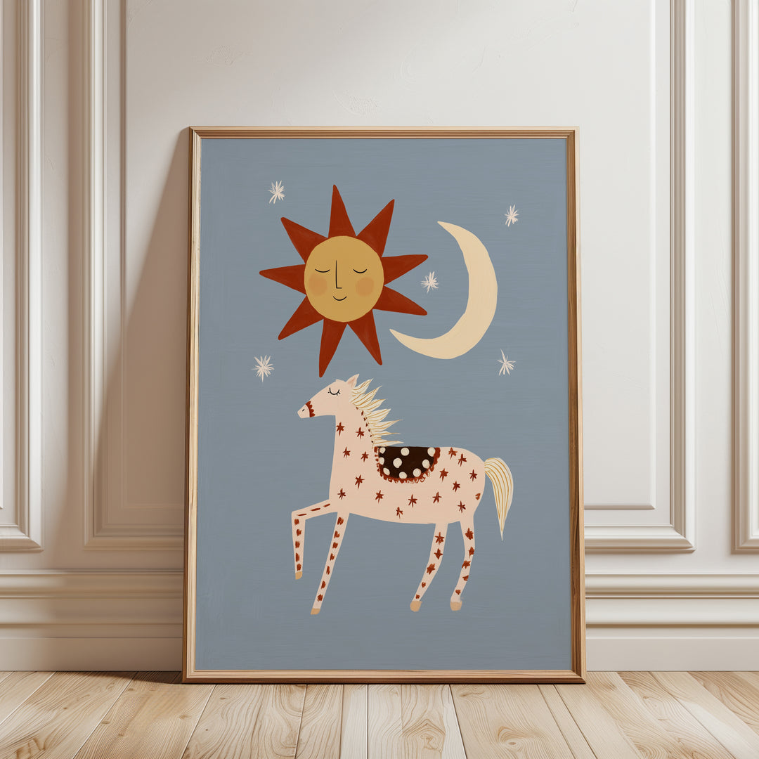 Celestial Horse Blue Print