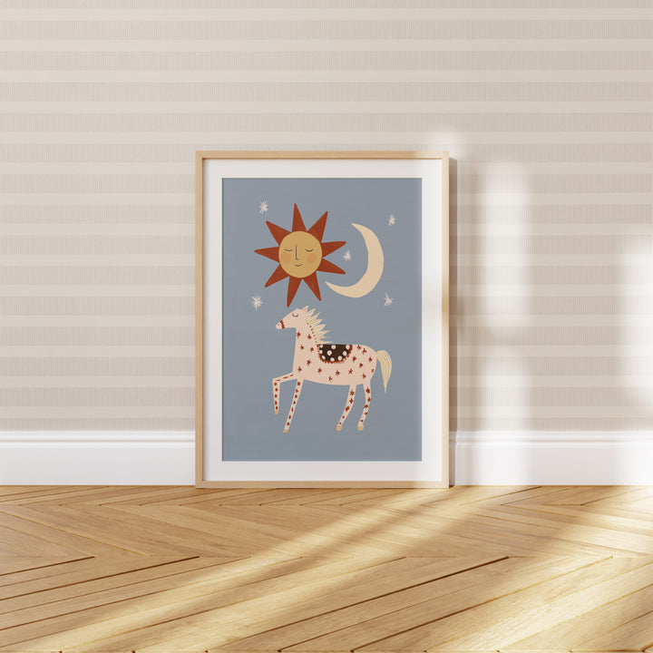 Celestial Horse Blue Print