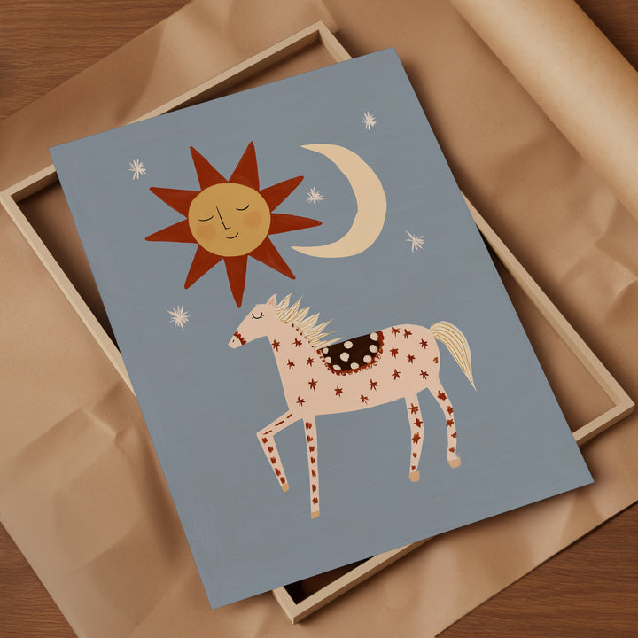 Celestial Horse Blue Print