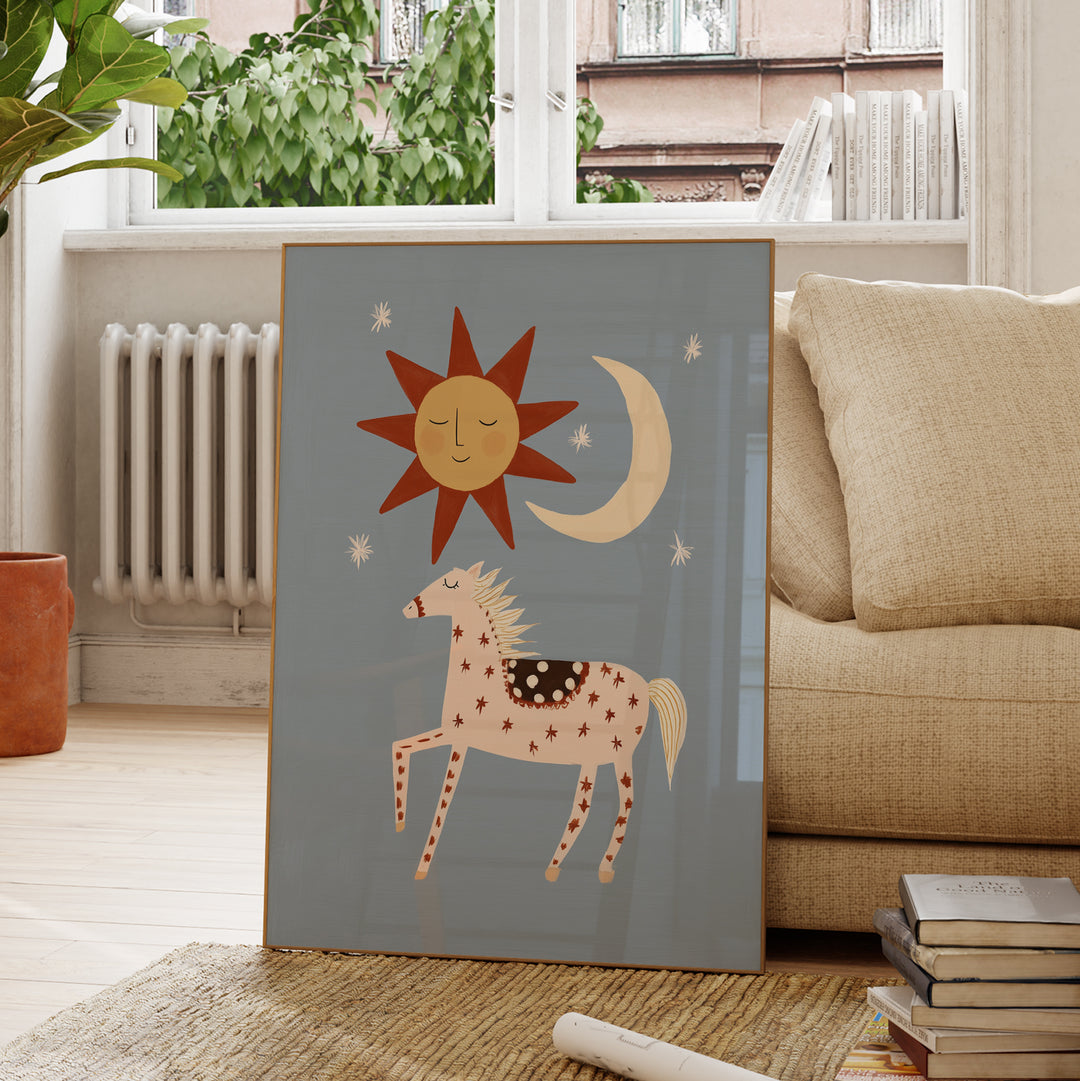 Celestial Horse Blue Print