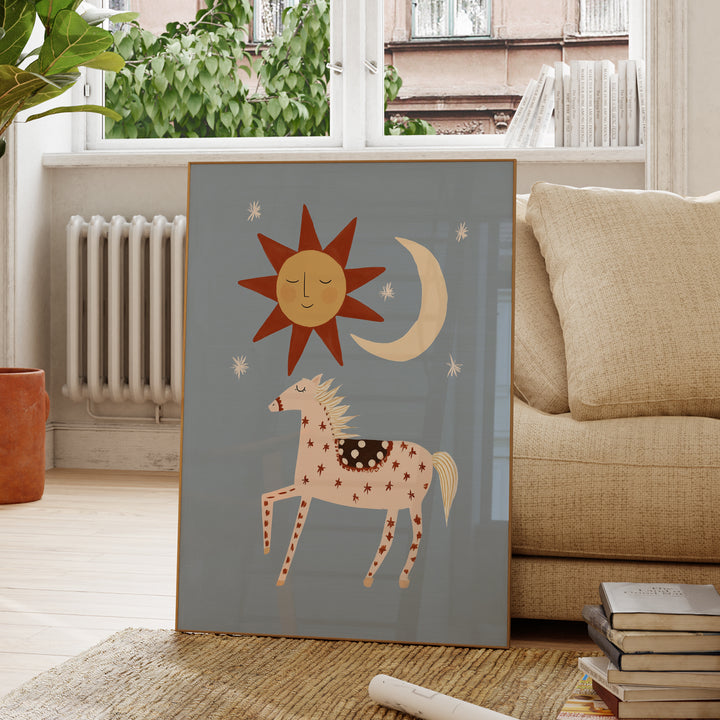 Celestial Horse Blue Print