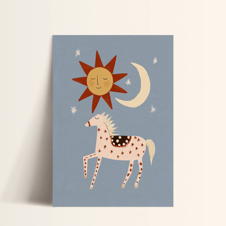 Celestial Horse Blue Print