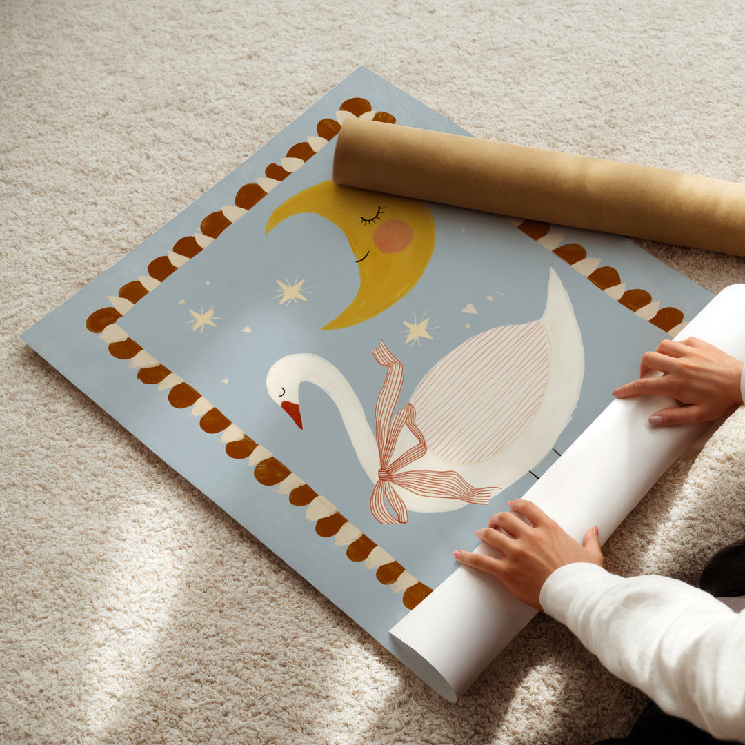 Swan and Moon Print