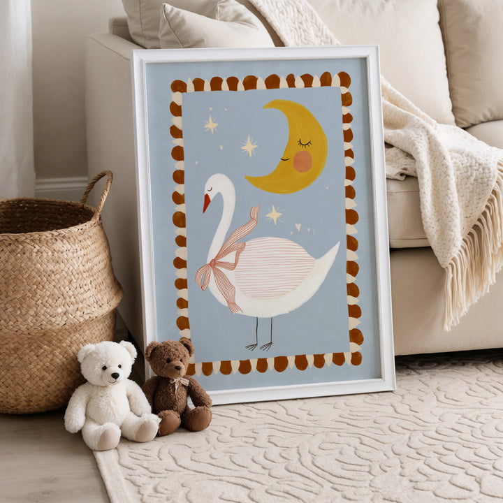 Swan and Moon Print