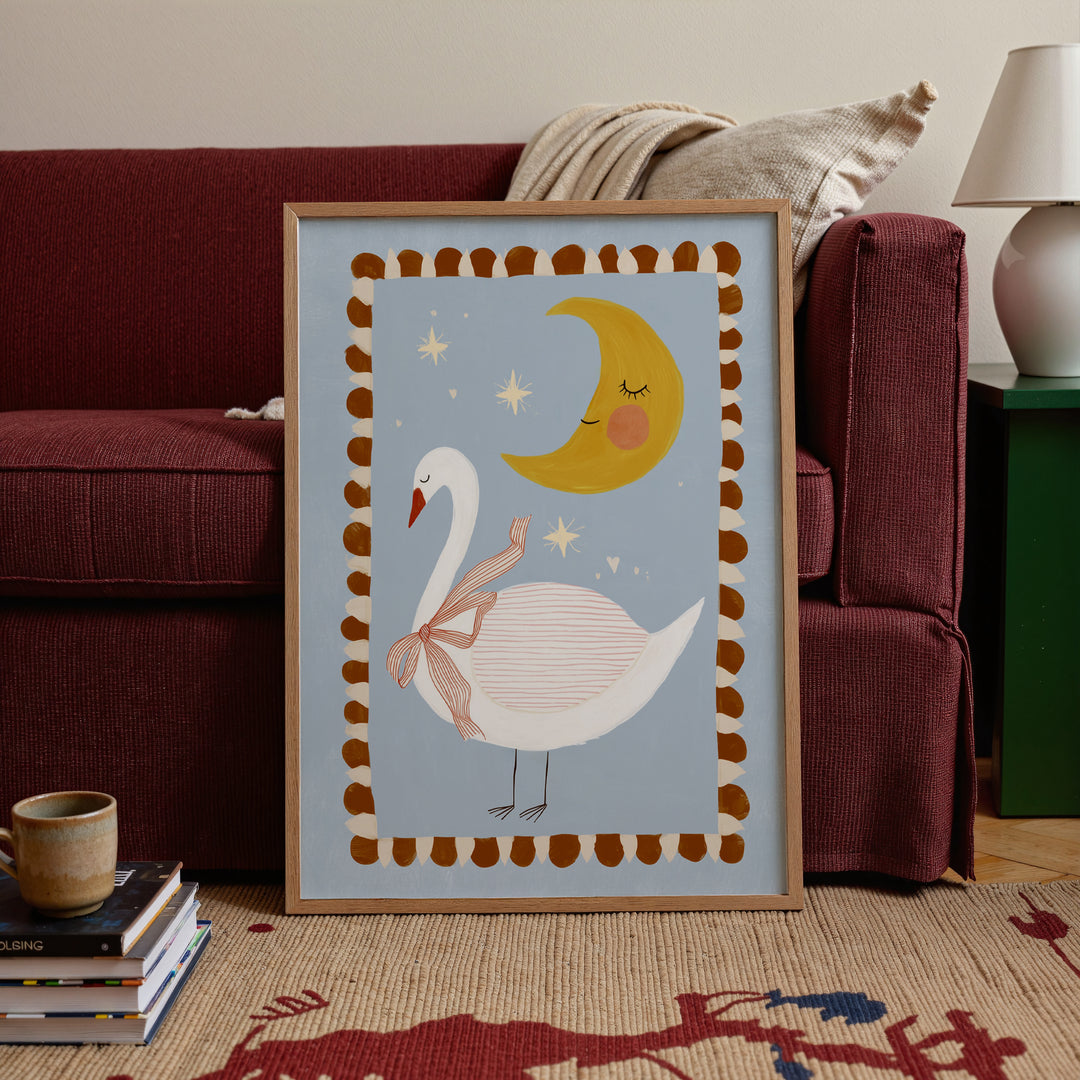Swan and Moon Print