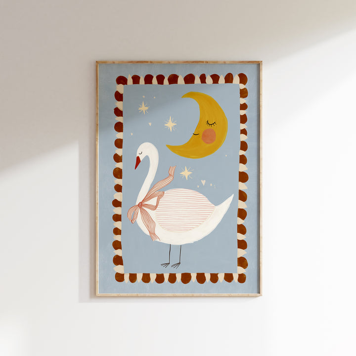 Swan and Moon Print