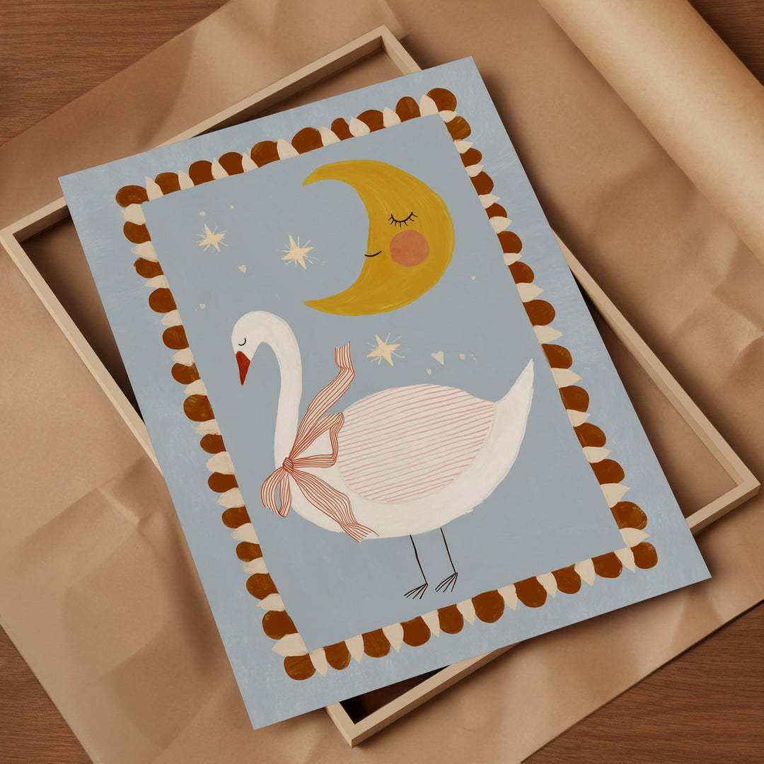 Swan and Moon Print