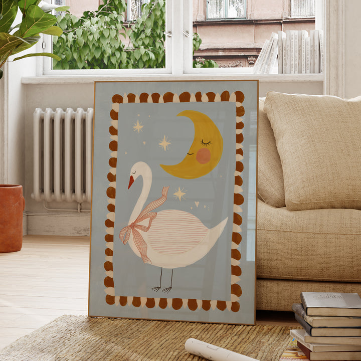 Swan and Moon Print