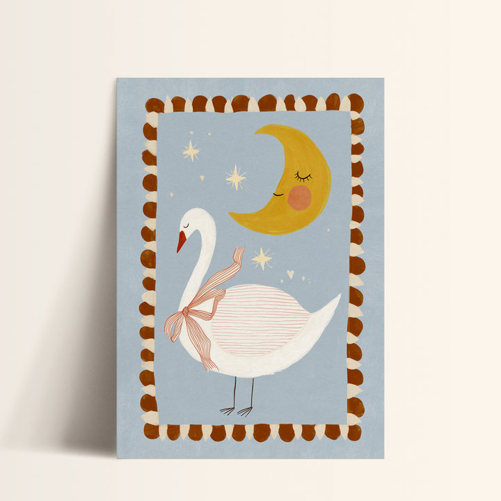 Swan and Moon Print