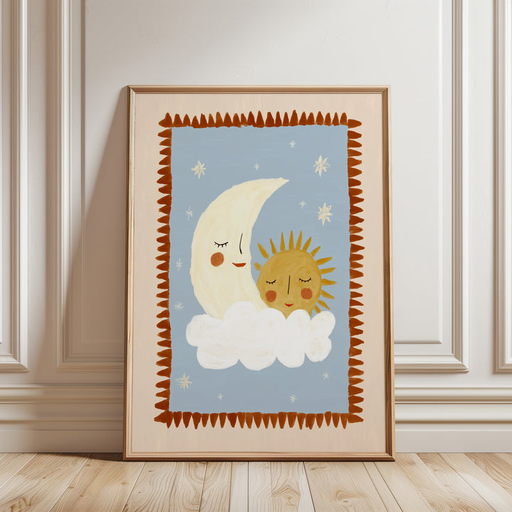 Sun and Moon on Cloud Print