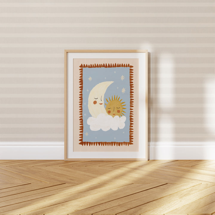 Sun and Moon on Cloud Print