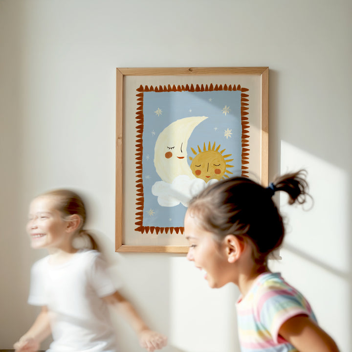 Sun and Moon on Cloud Print