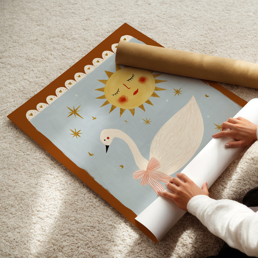 Swan and Sun Folk Art