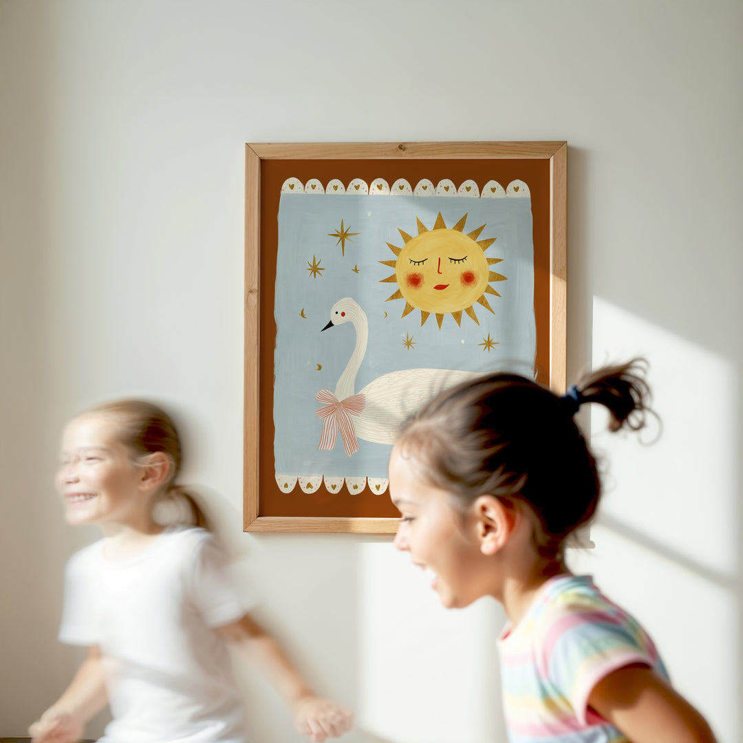 Swan and Sun Folk Art