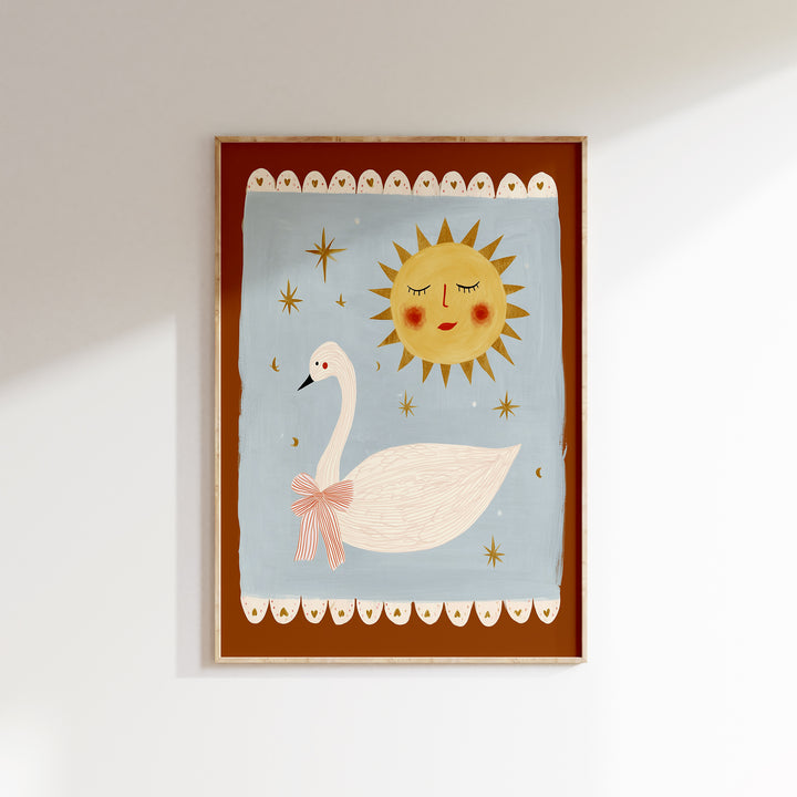 Swan and Sun Folk Art