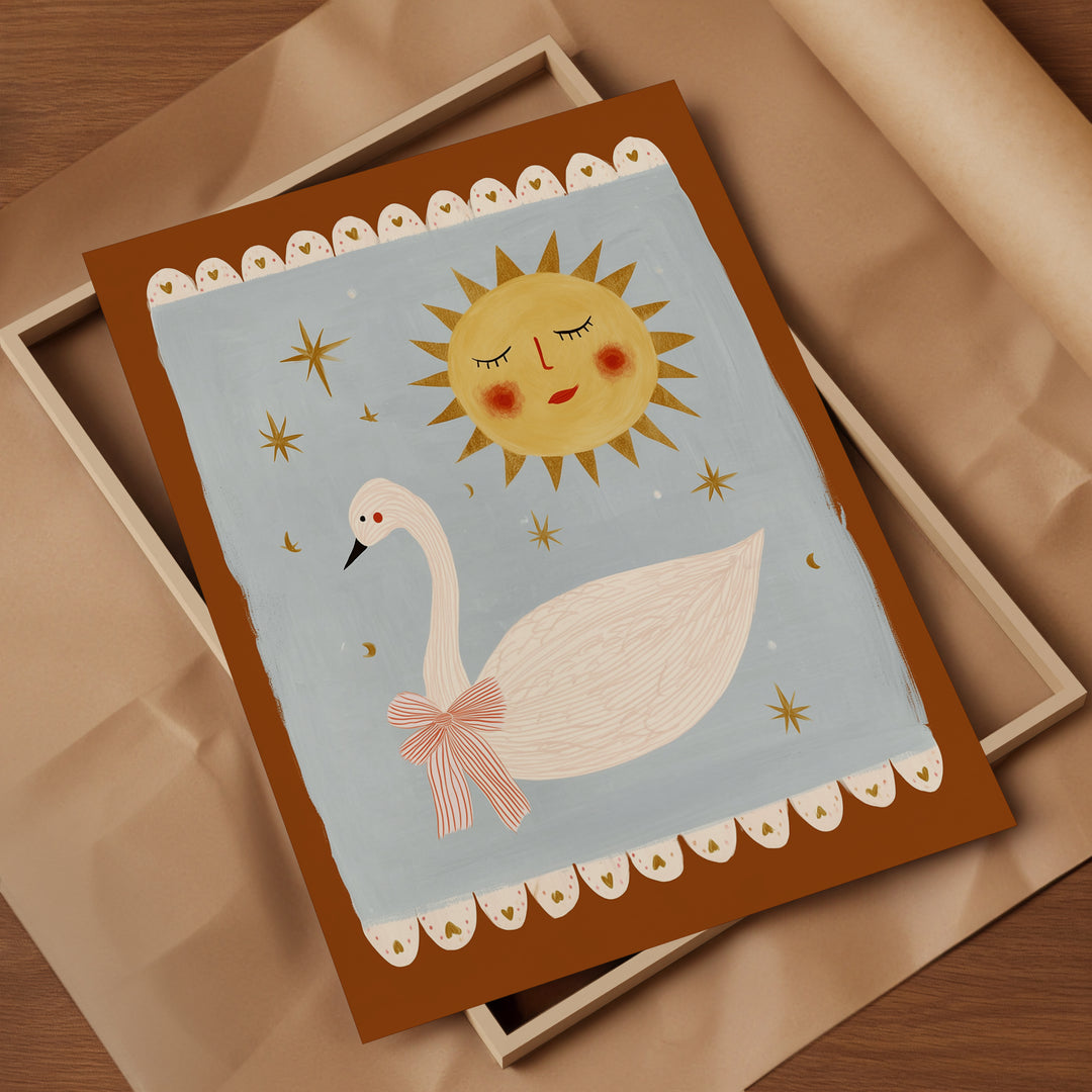 Swan and Sun Folk Art