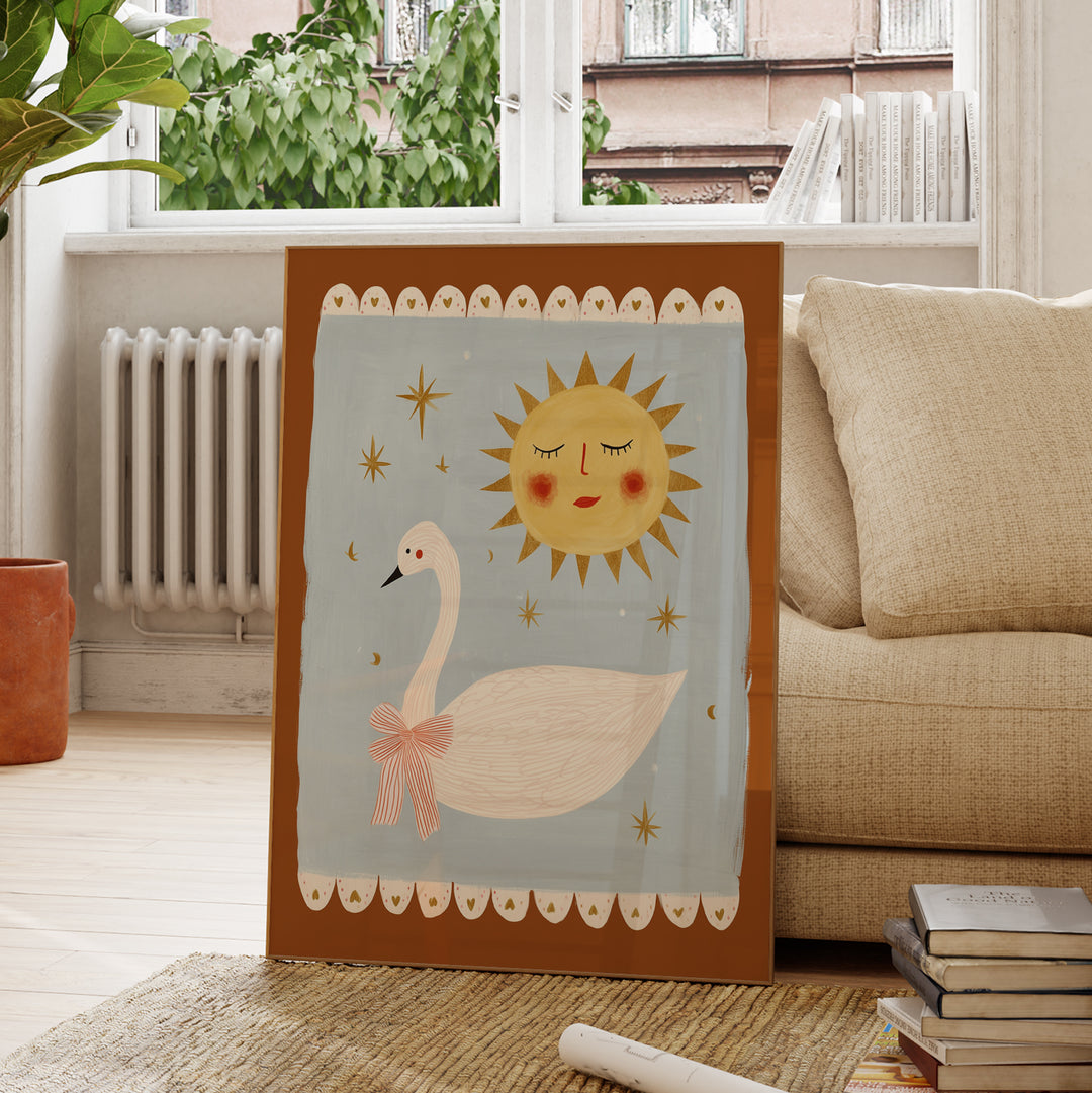 Swan and Sun Folk Art