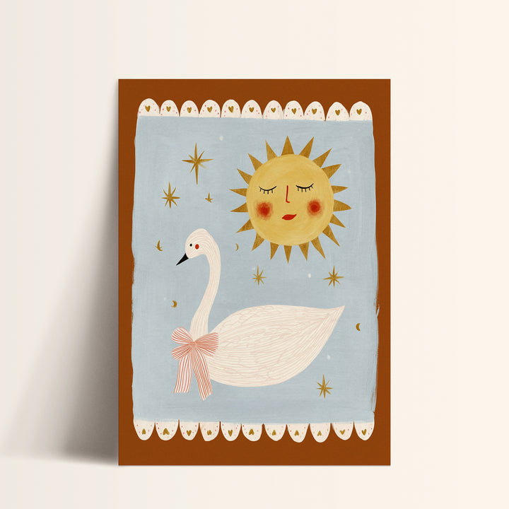 Swan and Sun Folk Art