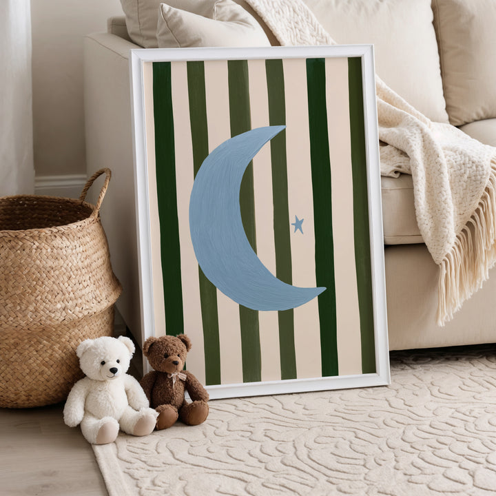 Crescent Moon on Stripes