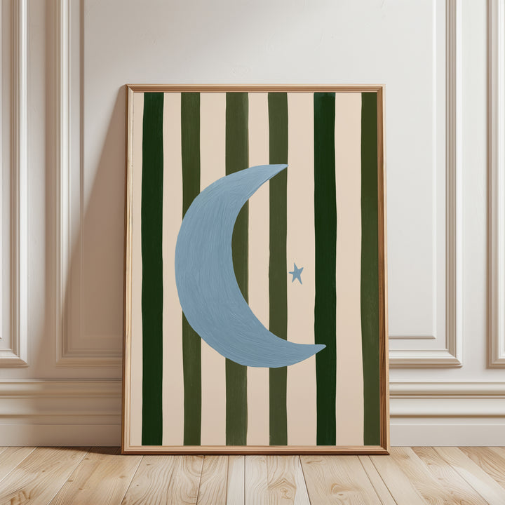 Crescent Moon on Stripes