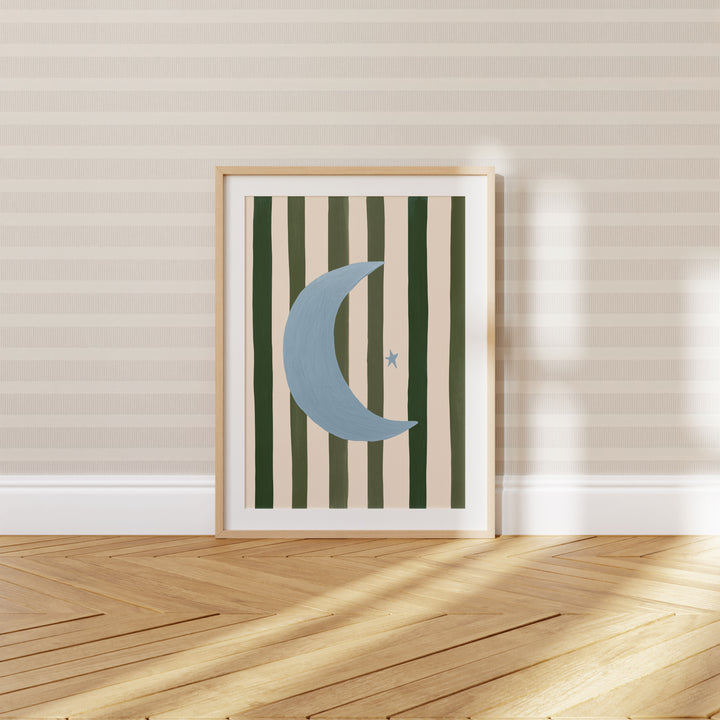Crescent Moon on Stripes