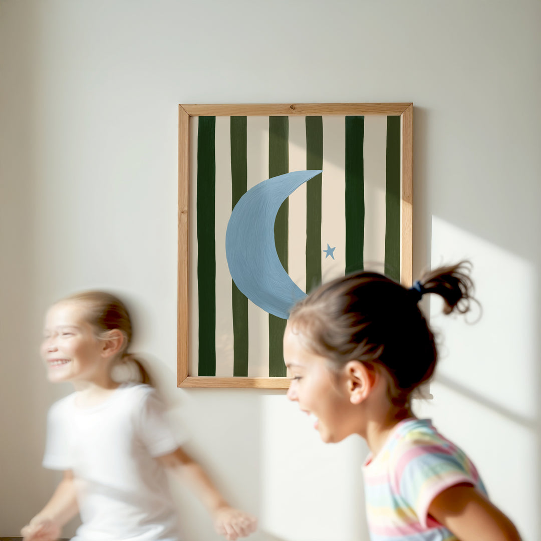 Crescent Moon on Stripes