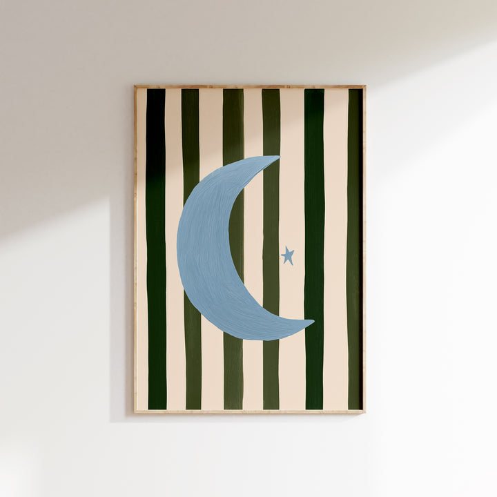 Crescent Moon on Stripes