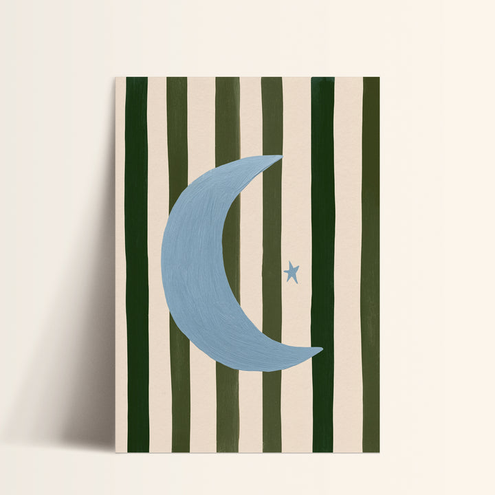 Crescent Moon on Stripes