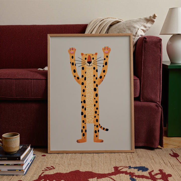 Cheerful Leopard Arms Up