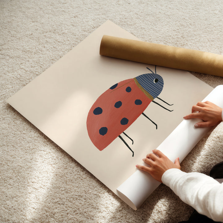 Ladybug Print | Cute Insect Nursery Wall Art for Nature Kids Room