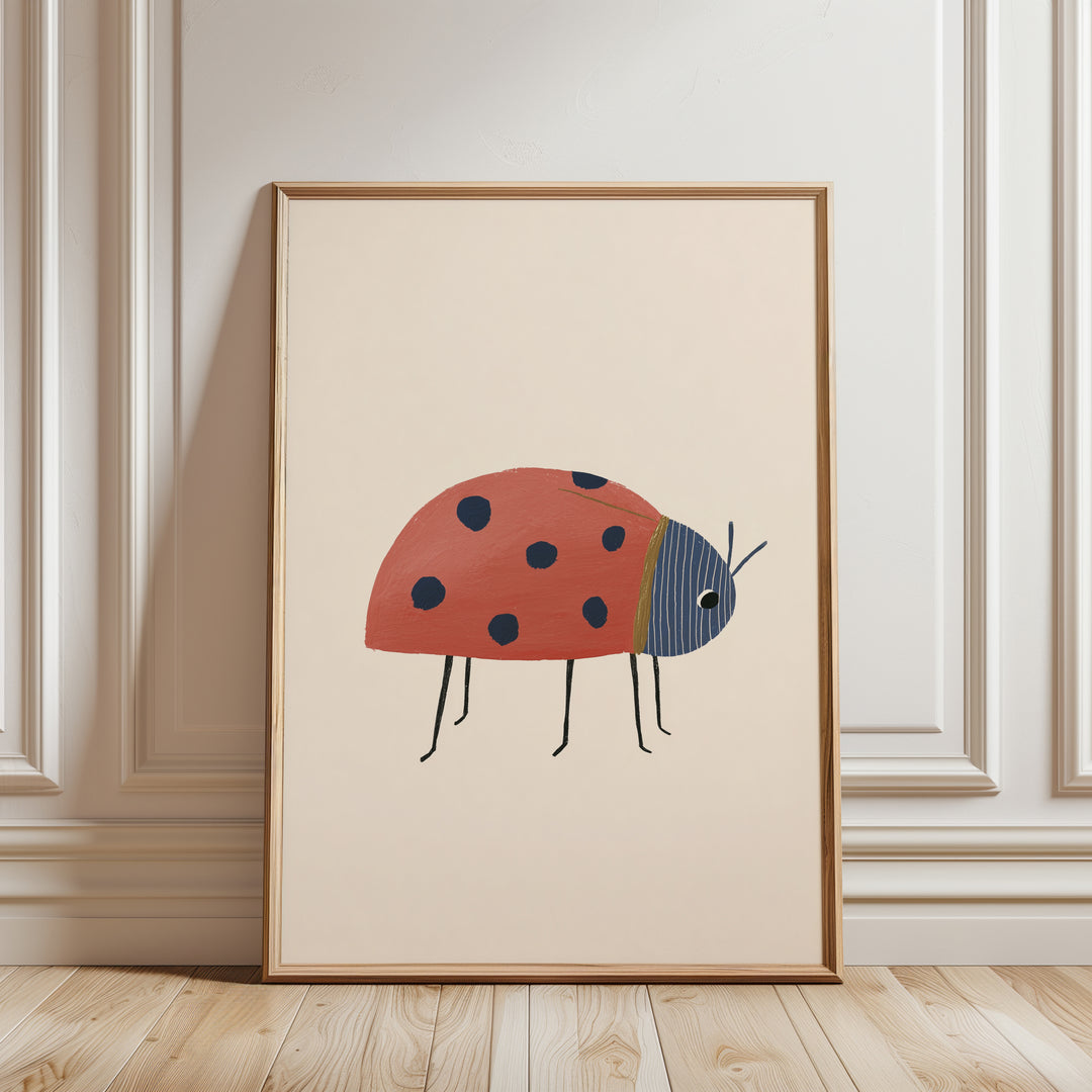 Ladybug Print | Cute Insect Nursery Wall Art for Nature Kids Room