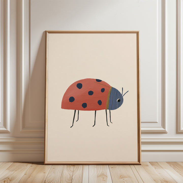 Ladybug Print | Cute Insect Nursery Wall Art for Nature Kids Room