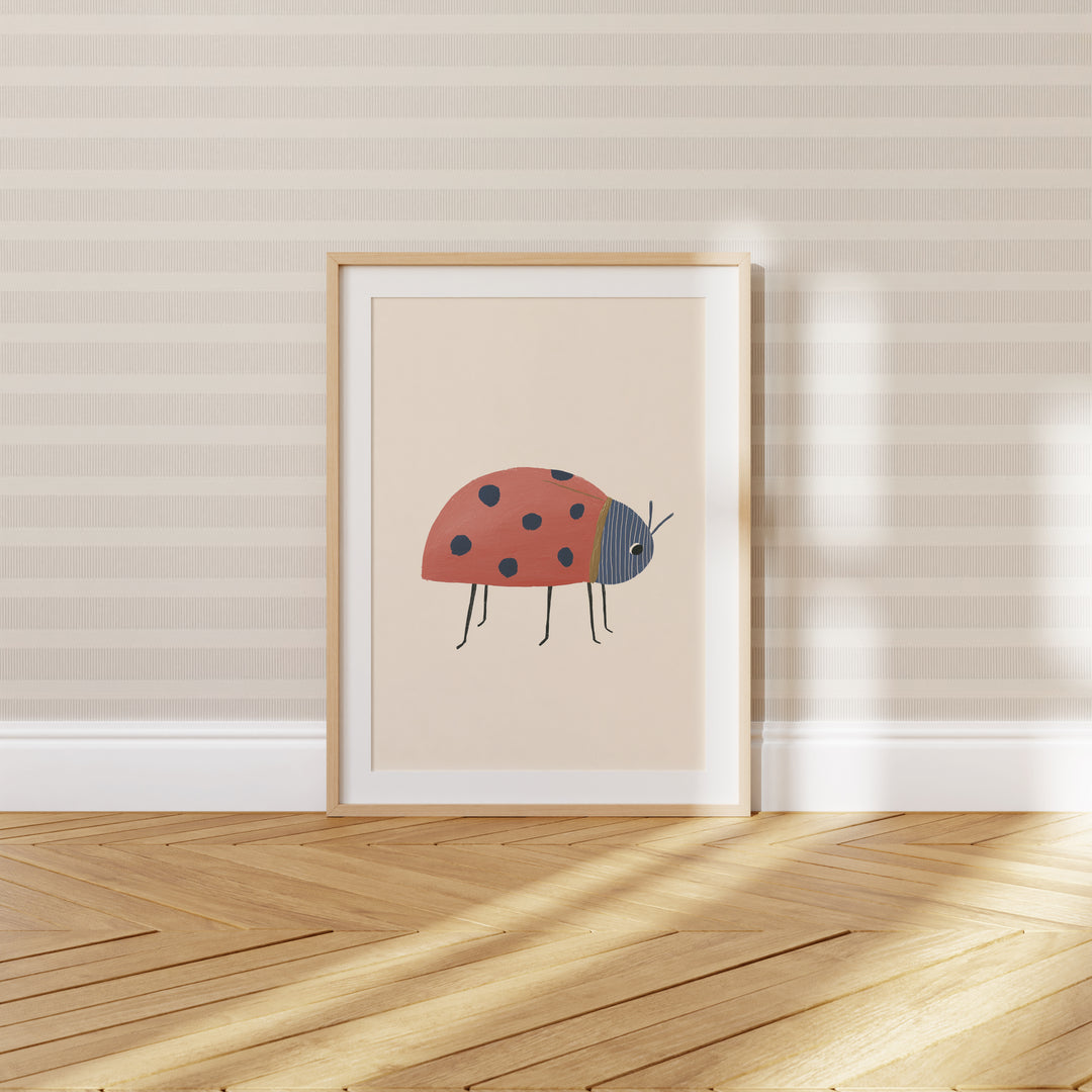 Ladybug Print | Cute Insect Nursery Wall Art for Nature Kids Room