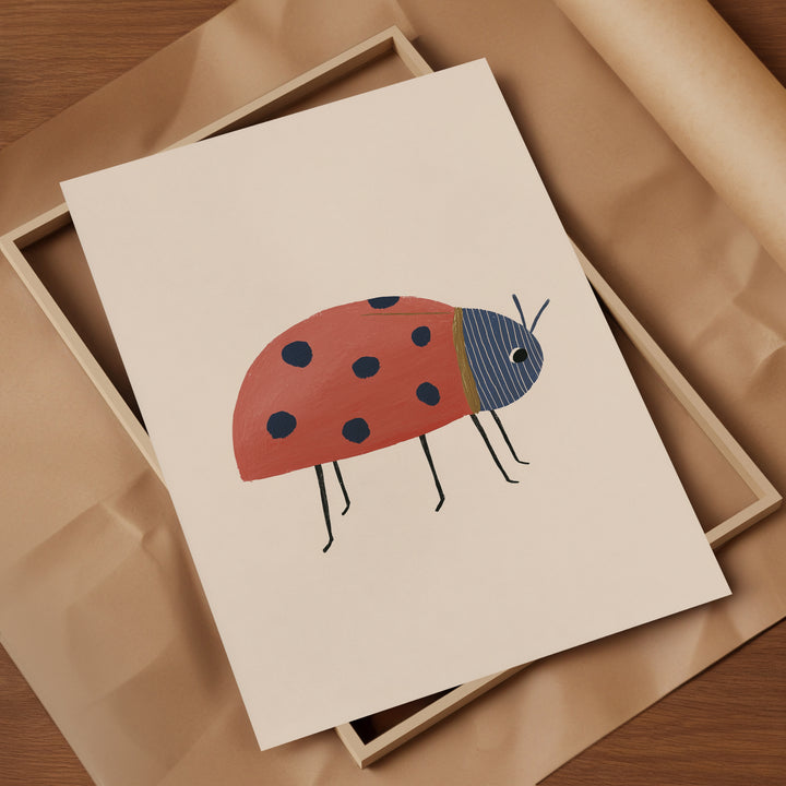 Ladybug Print | Cute Insect Nursery Wall Art for Nature Kids Room