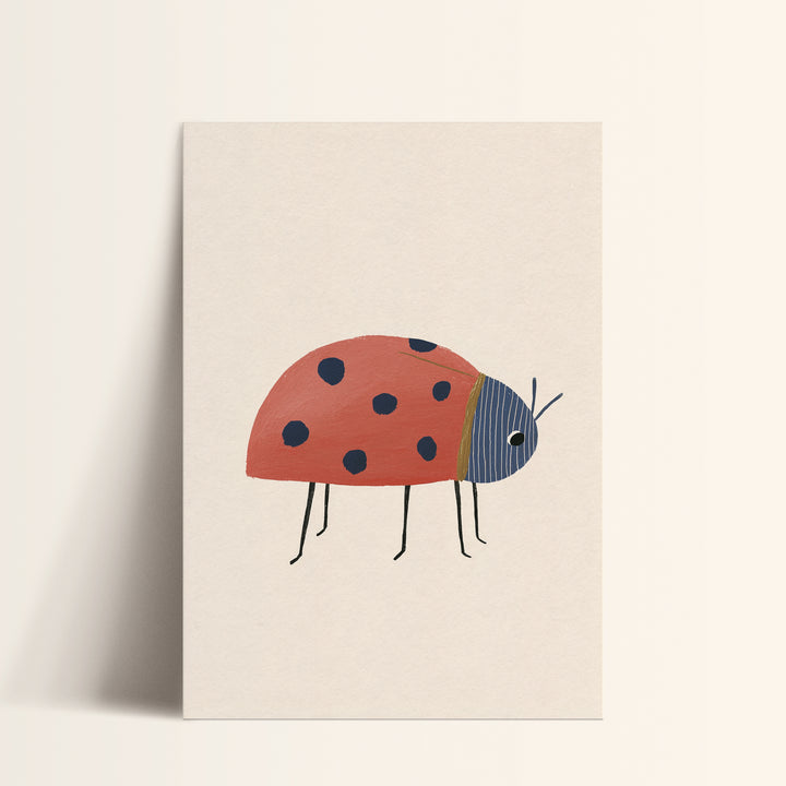 Ladybug Print | Cute Insect Nursery Wall Art for Nature Kids Room
