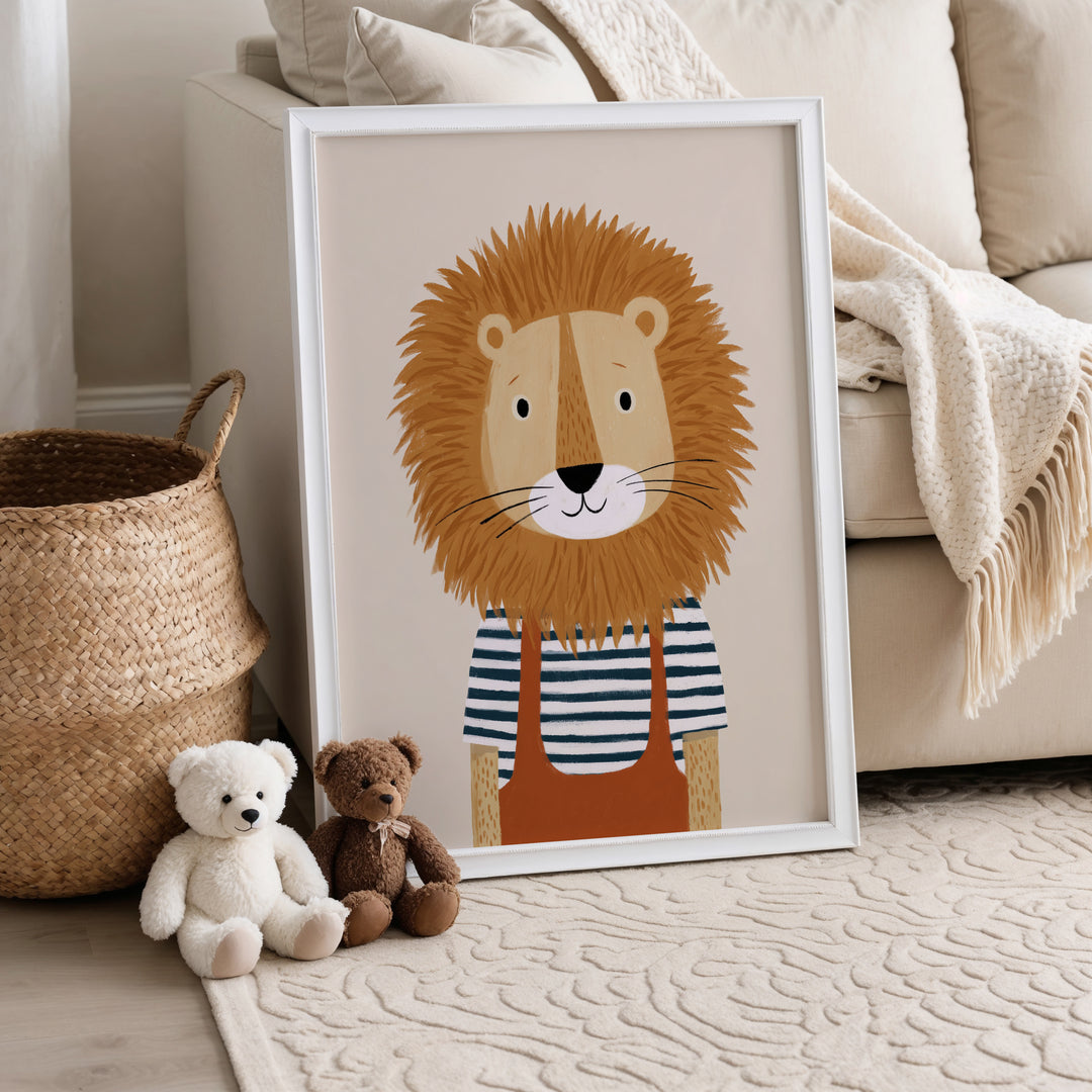 Lion in Striped Shirt