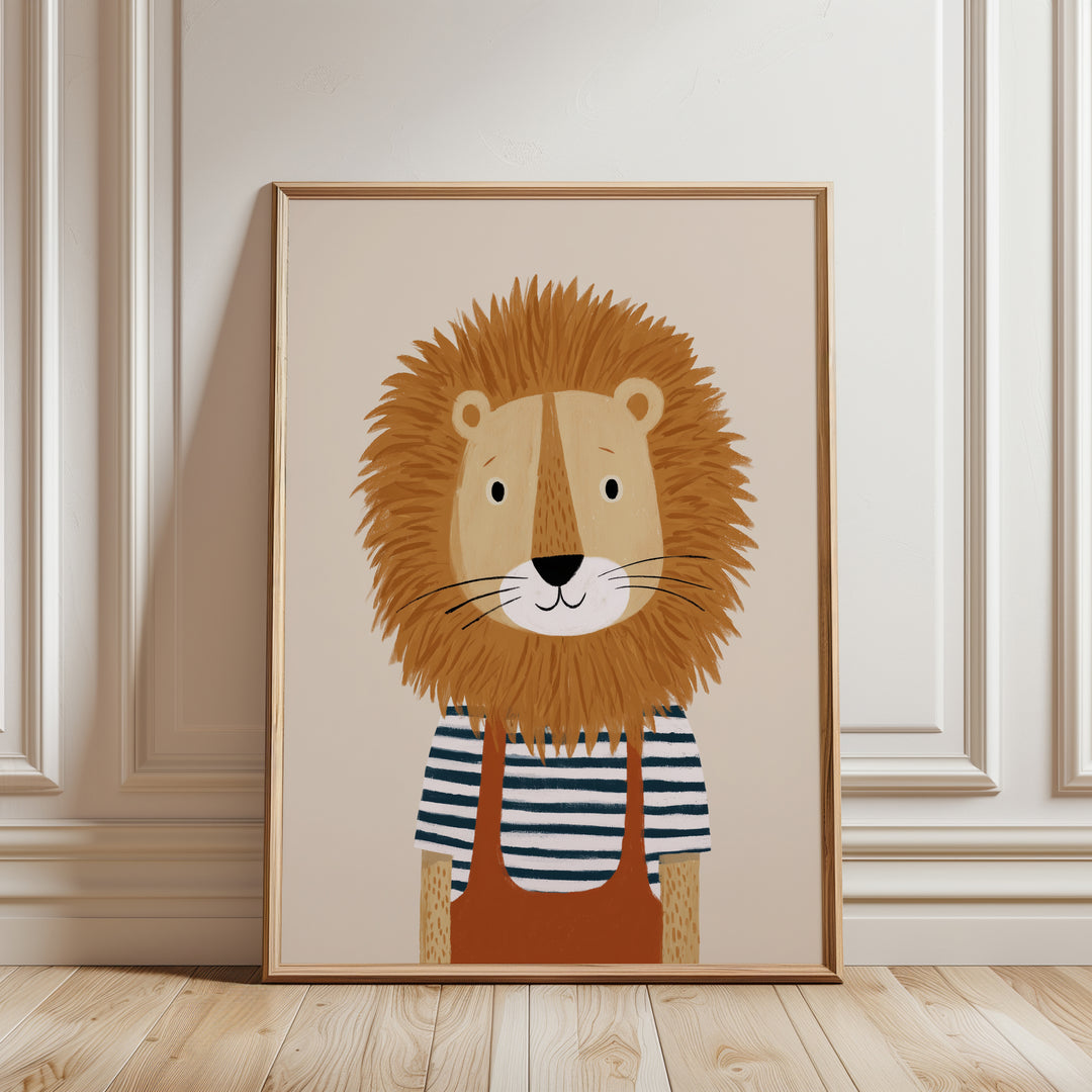Lion in Striped Shirt
