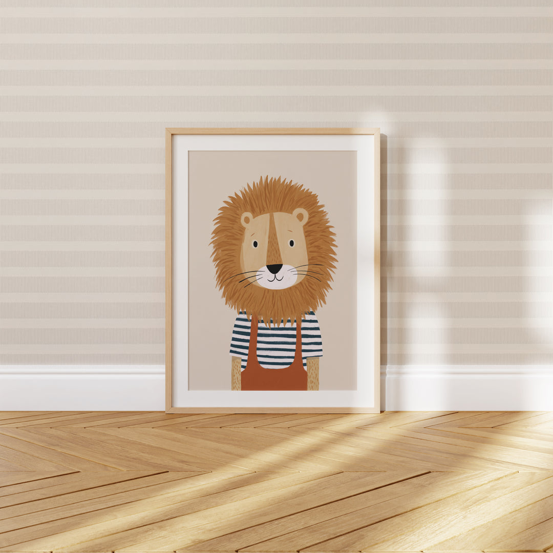 Lion in Striped Shirt