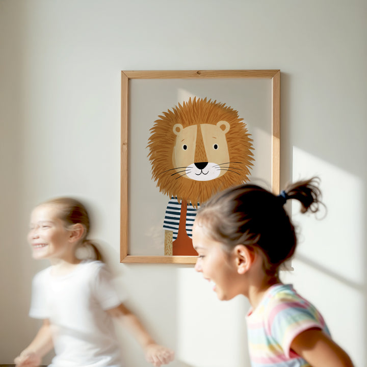 Lion in Striped Shirt