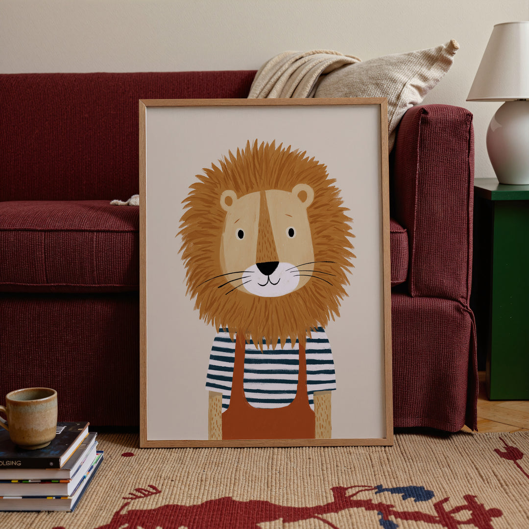 Lion in Striped Shirt